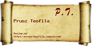 Prusz Teofila névjegykártya